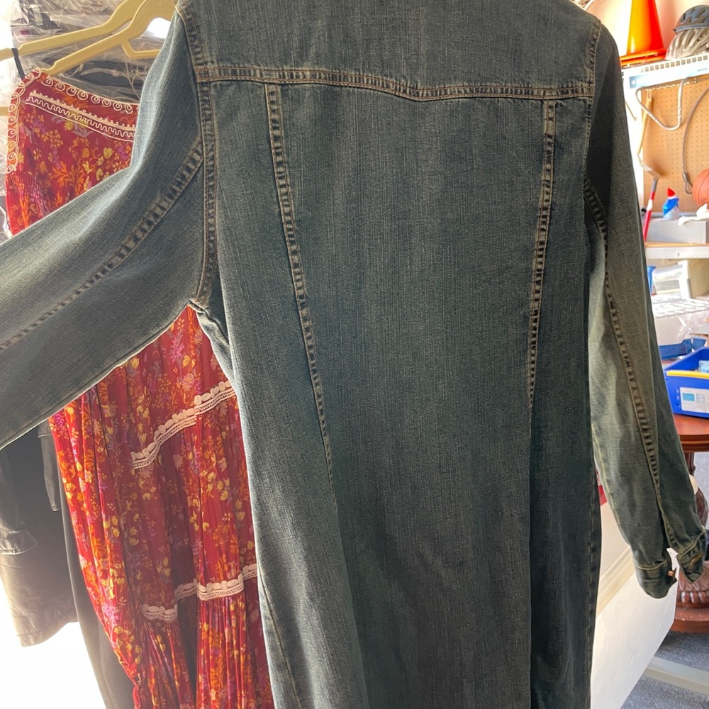 Vintage Women's Denim Long Jacket - Picture 4 of 4